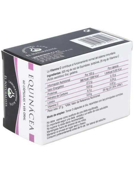 El Naturalista Equinacea + Vitamina C, 60 Cápsulas