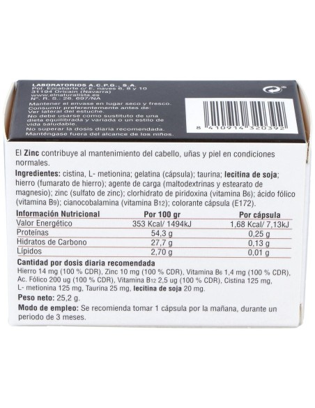 El Naturalista Cabellos Y Uñas, 48 Cápsulas