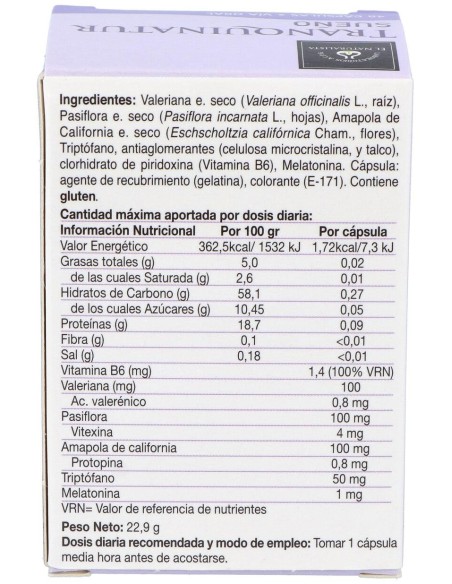 El Naturalista Tranquinatur Sueño, 48 Cápsulas