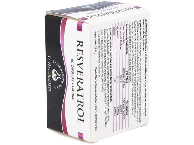 El Naturalista Resveratrol, 60 Cápsulas