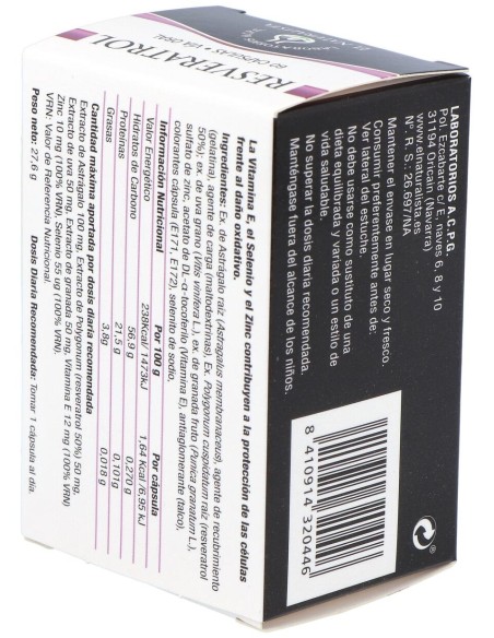 El Naturalista Resveratrol, 60 Cápsulas