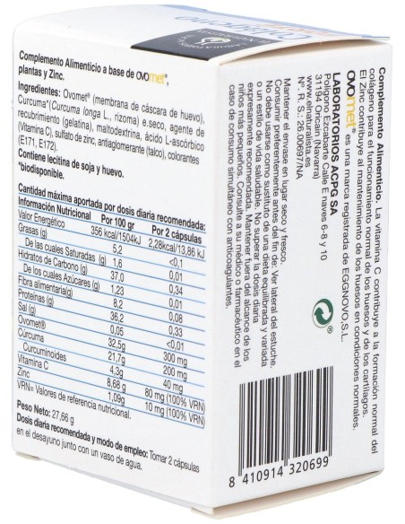Colageno Forte Colageno+Ovomet+Curcuma 60Cap.