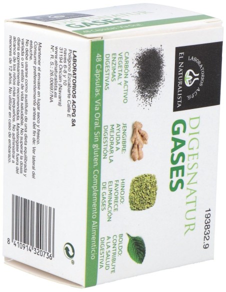 El Naturalista Digesnatur Gases, 48 Cápsulas