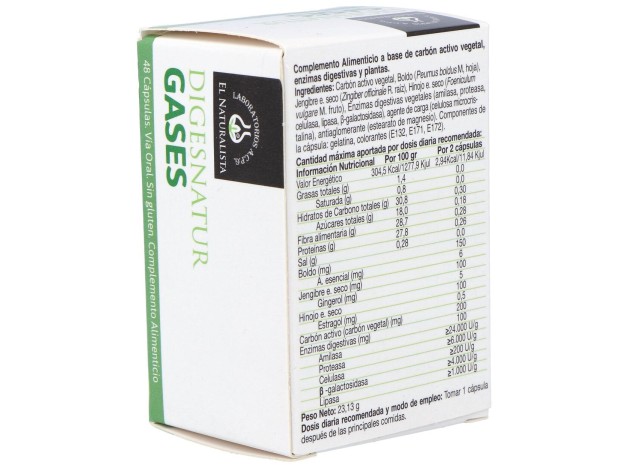 El Naturalista Digesnatur Gases, 48 Cápsulas
