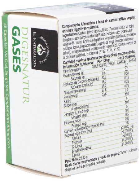 El Naturalista Digesnatur Gases, 48 Cápsulas