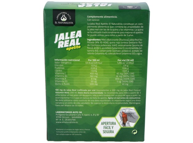 El Naturalista Jalea Apetito Con Quina 20 Viales