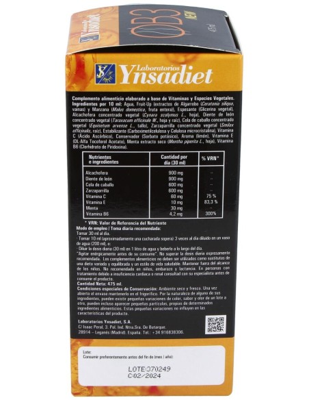 Ob3 Drenante Jarabe 475Ml.