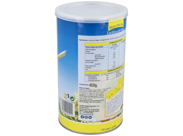 Lecitina De Soja Granulada 450Gr.Gmo Hijas Del Sol