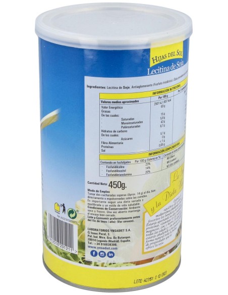 Lecitina De Soja Granulada 450Gr.Gmo Hijas Del Sol