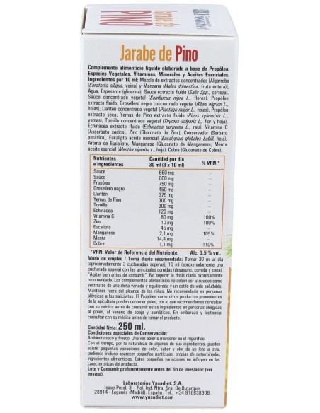 Jarabe De Pino Con Echinacea-Propoleo 250Ml.