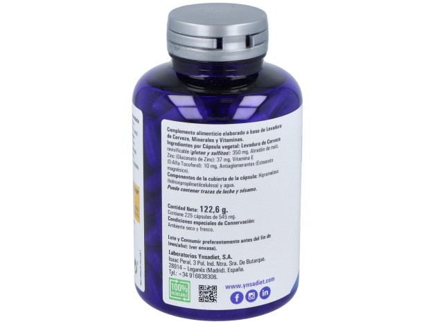 Levazinc (Levadura De Cerveza Viva) 350Mg. 225Cap.