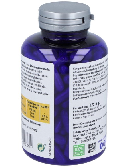 Levazinc (Levadura De Cerveza Viva) 350Mg. 225Cap.