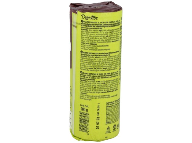 Galletas Digestive Cacao 0% Azucares 200Gr.