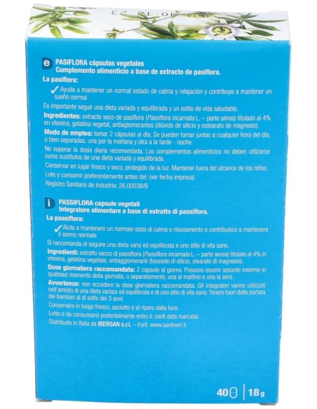 Santiveri Plantas Fit Caps.Pasiflora