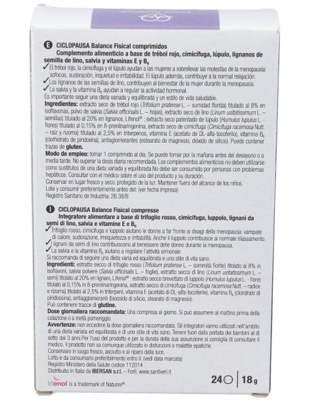 Santiveri Ciclopausa Balance Fisical 24 Cápsulas