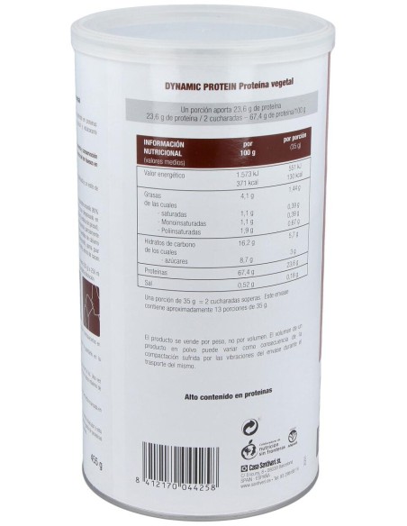 Dynamic Proteina Vegetal Cacao 455Gr.