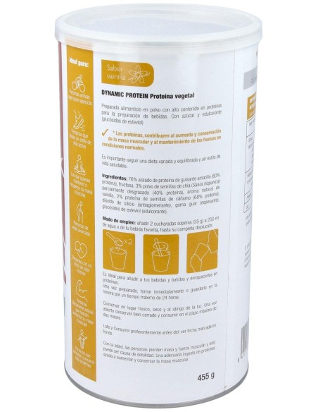 Dynamic Proteina Vegetal Vainilla 455Gr.