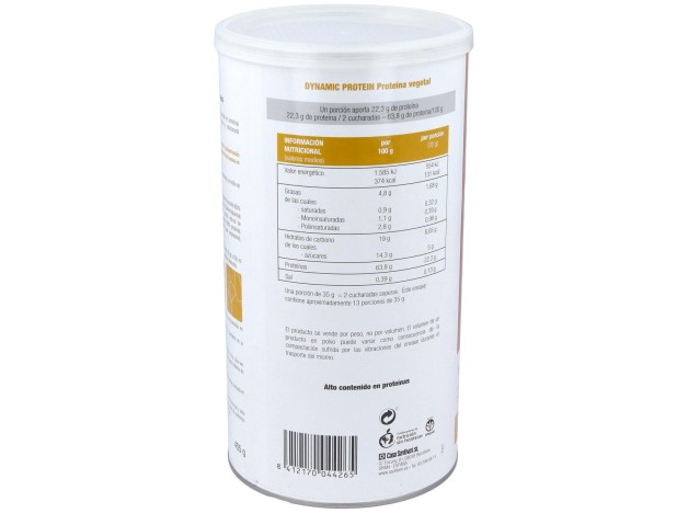 Dynamic Proteina Vegetal Vainilla 455Gr.