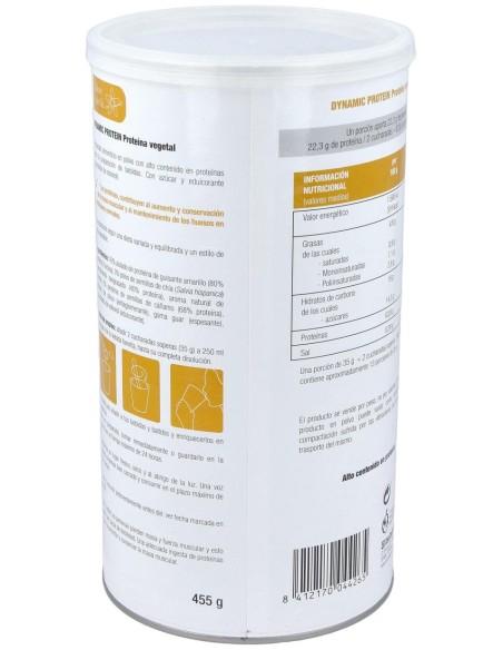 Dynamic Proteina Vegetal Vainilla 455Gr.