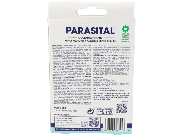 Parasital Collar Antiparasitario Perros Peq/Med