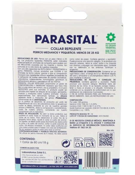 Parasital Collar Antiparasitario Perros Peq/Med