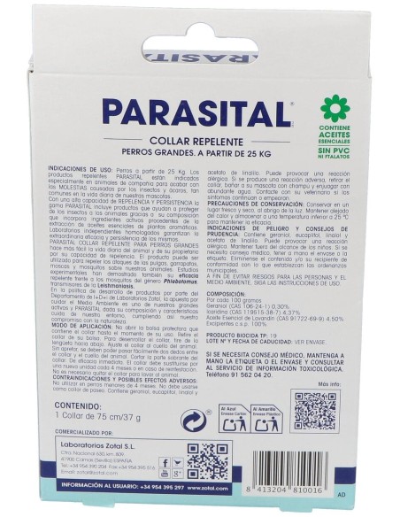 Zotal Parasital Collar Antiparásitos Perros Grandes