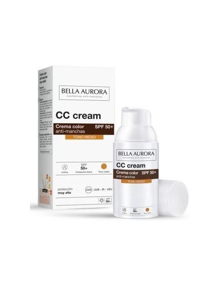 Bella Aurora Cc Cream Crema Color Anti-Manchas Spf50+ Tono Medio 30Ml