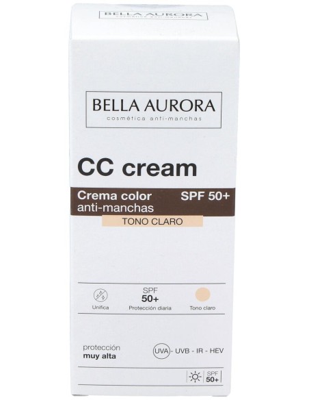 Bella Aurora Cc Cream Crema Color Anti-Manchas Spf50+ Tono Claro 30Ml