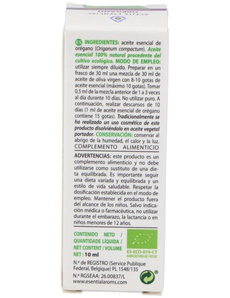Esential'Aroms Aceite Esencial Orégano Bio 10 Ml