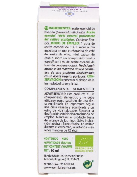 Esential'Arôms Aceite Esencial De Lavanda Bio 10Ml