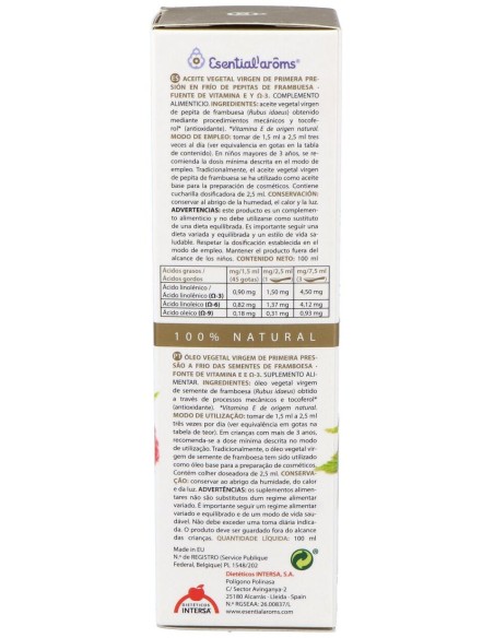 Esential Aroms Aceite Frambuesa Antiedad 100Ml