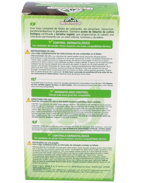 Corpore Sano Tinte Permanente Nº 4 Castaño140Ml