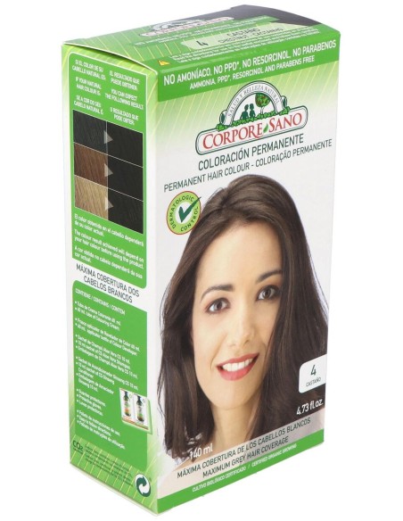 Corpore Sano Tinte Permanente Nº 4 Castaño140Ml