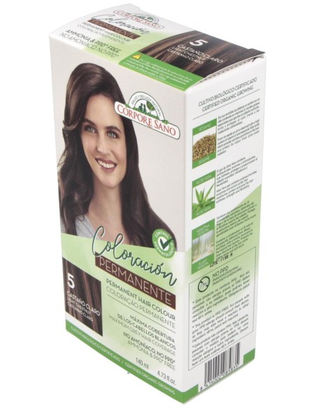 Corpore Sano Tinte Permanente Nº 5 Castaño Claro 140Ml