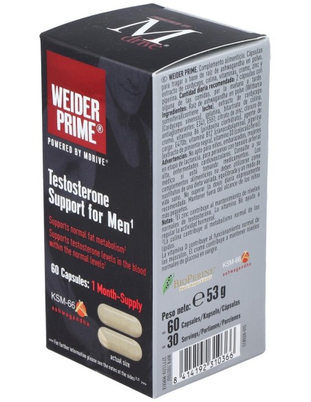 Weider Prime Testosterona Hombre 60Cap.