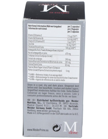 Weider Prime Testosterona Hombre 60Cap.