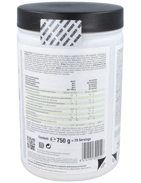Weider Vegan Protein Vainilla 750Gr.