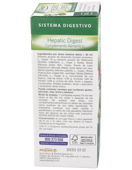 Hepatico Digestivo (Tonic Diet) 250Ml.