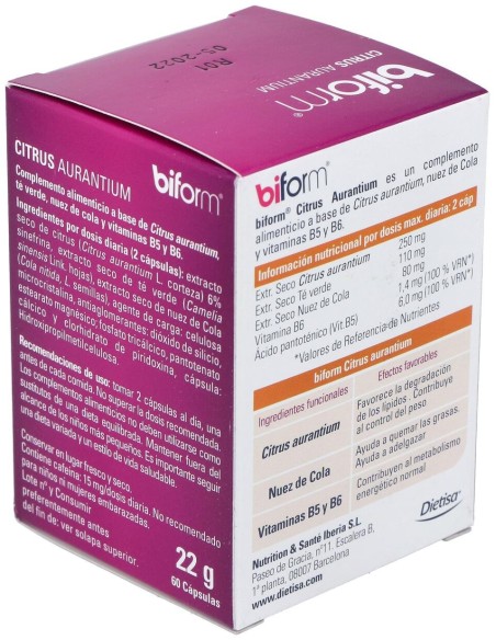 Biform Citrus Aurantium Quemagrasas 60Cáps