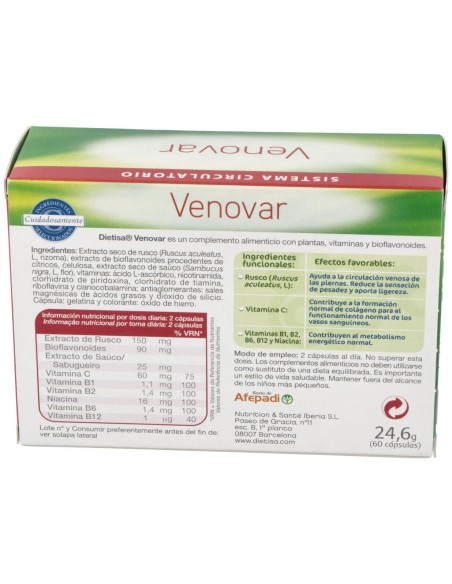Dietkum Venovar Circulacion Piernas 60Cap.