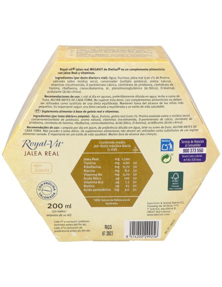 Dietisa Jalea Real Royalvit Mega-Total 20 Viales