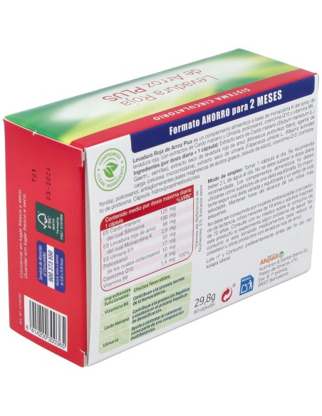 Levadura Roja De Arroz Plus 60Cap.