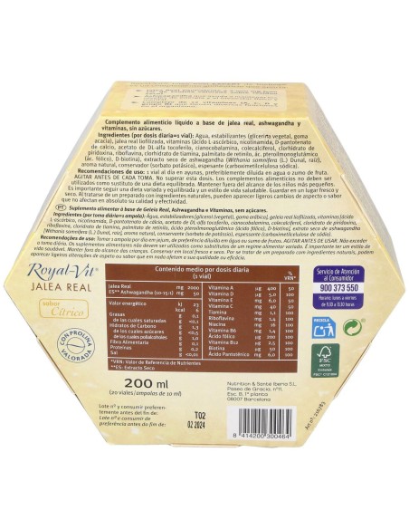 Jalea Real Royal Vit Expert Sin Azucar 20Viales