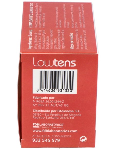 Lowtens Peptidos Lacticos 60Comp.