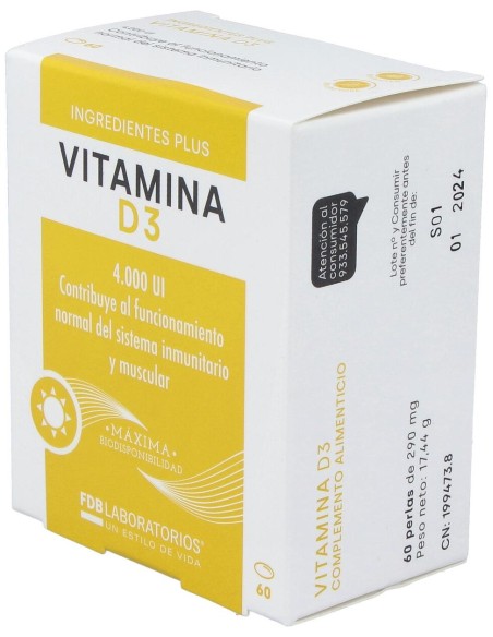 Fdb Vitamina D3 4000Ui 60 Perlas