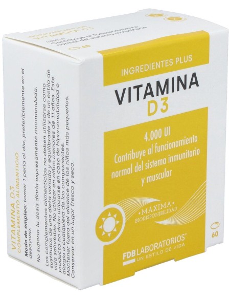 Fdb Vitamina D3 4000Ui 60 Perlas