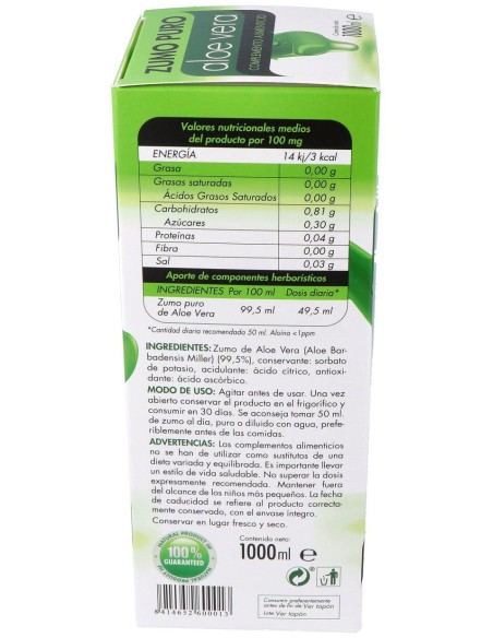 Hforganics Zumo Puro Aloe Vera 1L