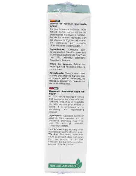 Aceite Girasol Ozonizado 600Ip Airless 50Ml.