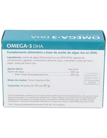 Omega 3 Dha Aceite De Alga Eladiet 60 Perlas