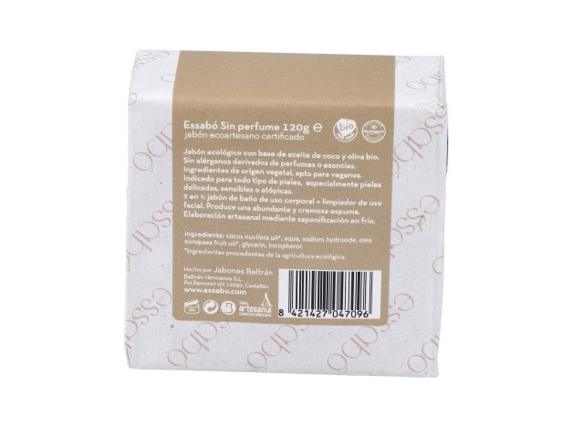 Essabo Jabon Sin Perfume Ecologico 120Gr.